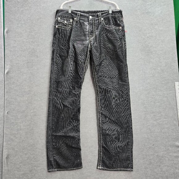 True Religion Men‎ Jeans 34 Gray Denim Straight Mid Rise 32 in Inseam READ - Picture 1 of 13
